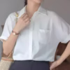 Áo sơ mi nữ cao cấp tay ngắn kiểu công sở